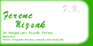 ferenc mizsak business card