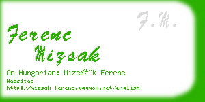 ferenc mizsak business card
